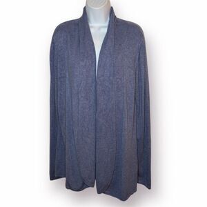 Cyrus Relaxed Fit Open Shawl Collar Slate Blue Cardigan Sweater L
